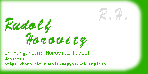 rudolf horovitz business card